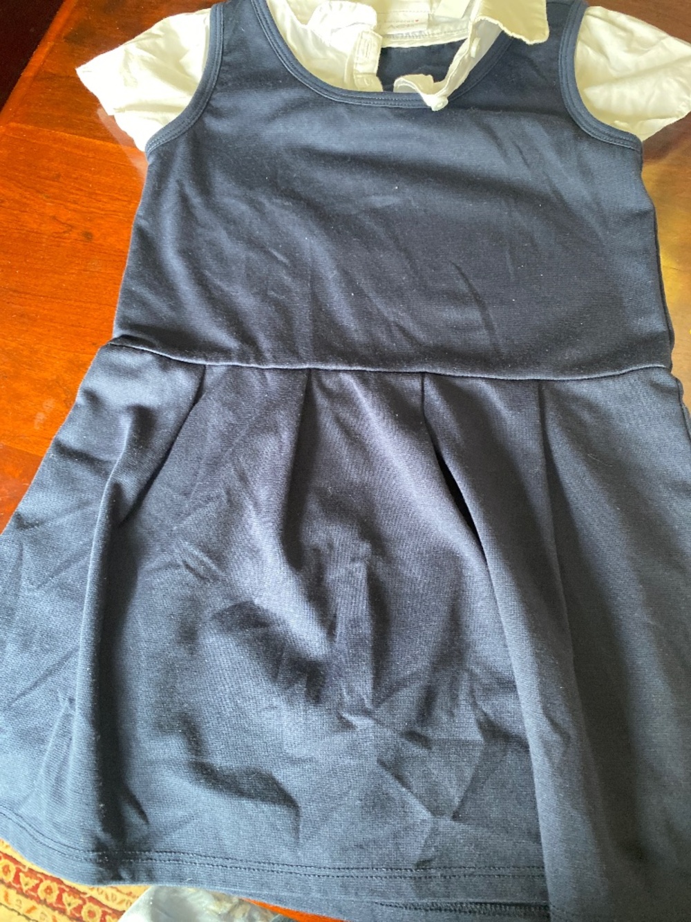 4T uniform dress blue and white